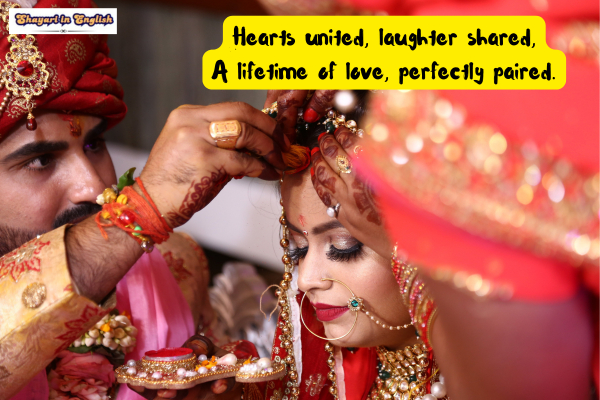  2 Lines Wedding shayari in English