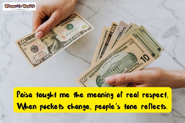 Paisa money shayari in English