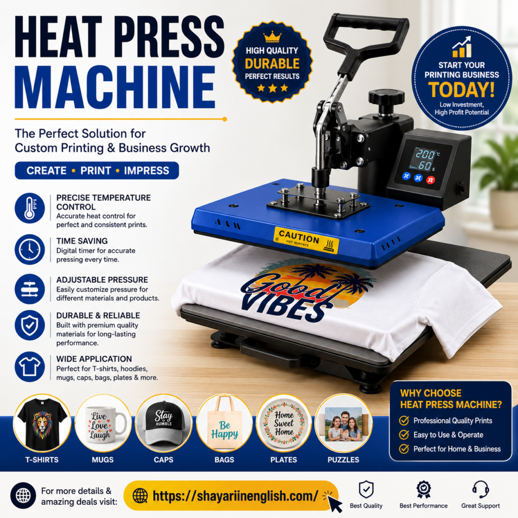 Heat Press Machine: The Complete Guide to Features, Benefits, Types, and Buying Tips